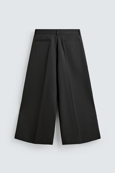 PANTALON COUPE LARGE À PLIS - Noir de Zara - Image 7