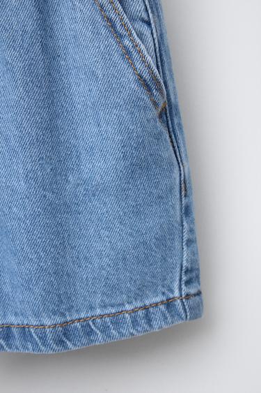 ELASTIC DENIM BERMUDA SHORTS - Blue by Zara - Image 3