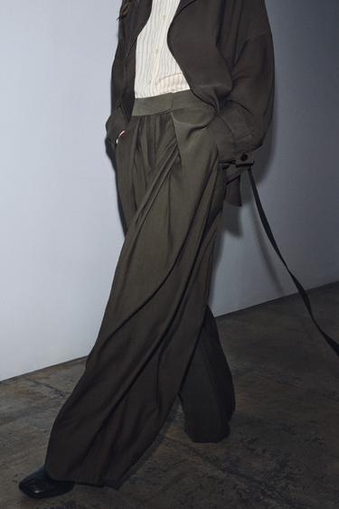 ZW COLLECTION FLOWING BELTED JACKET - Brown / Taupe by Zara - Image 5