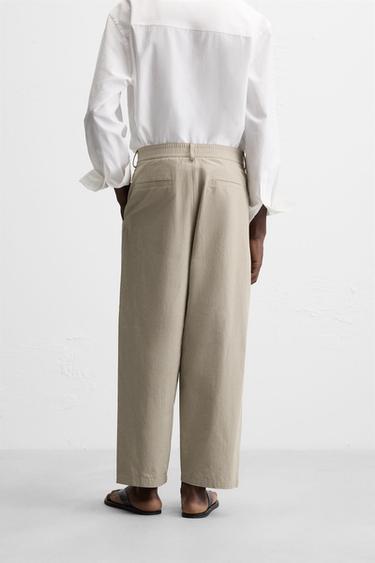 PLEATED CHINO TROUSERS - camel by Zara - Image 2