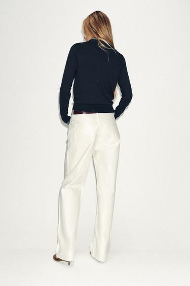 PLAIN KNIT POLO SHIRT - Navy blue by Zara - Image 4