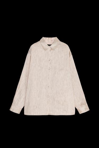OVERSIZE-HEMD LEINENMISCHGEWEBE ZW COLLECTION - Gestreift von Zara - Bild 0