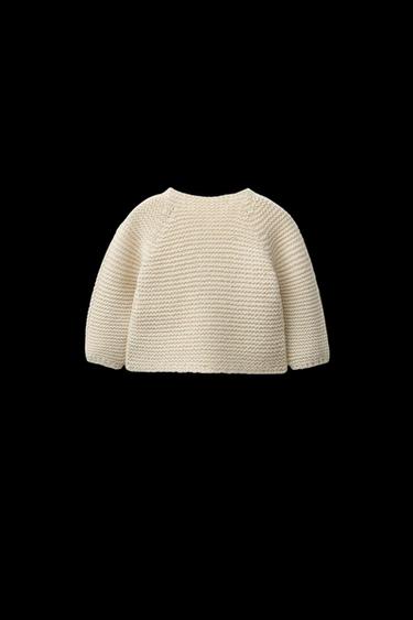 Zara CHUNKY KNIT CARDIGAN - Light beige