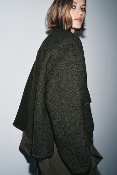 VESTE STRUCTURÉE AVEC LAINE ZW COLLECTION - Kaki de Zara - Image 5