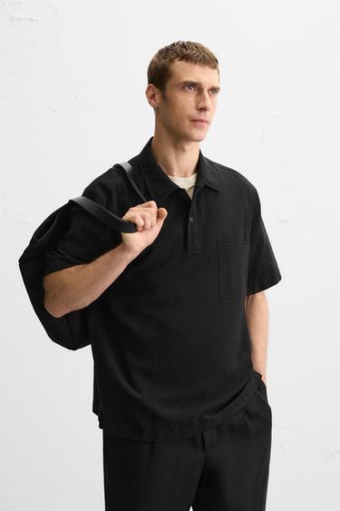 JACQUARD KOADRODUN POLO ALKANDORA - Beltza, Zara-rena