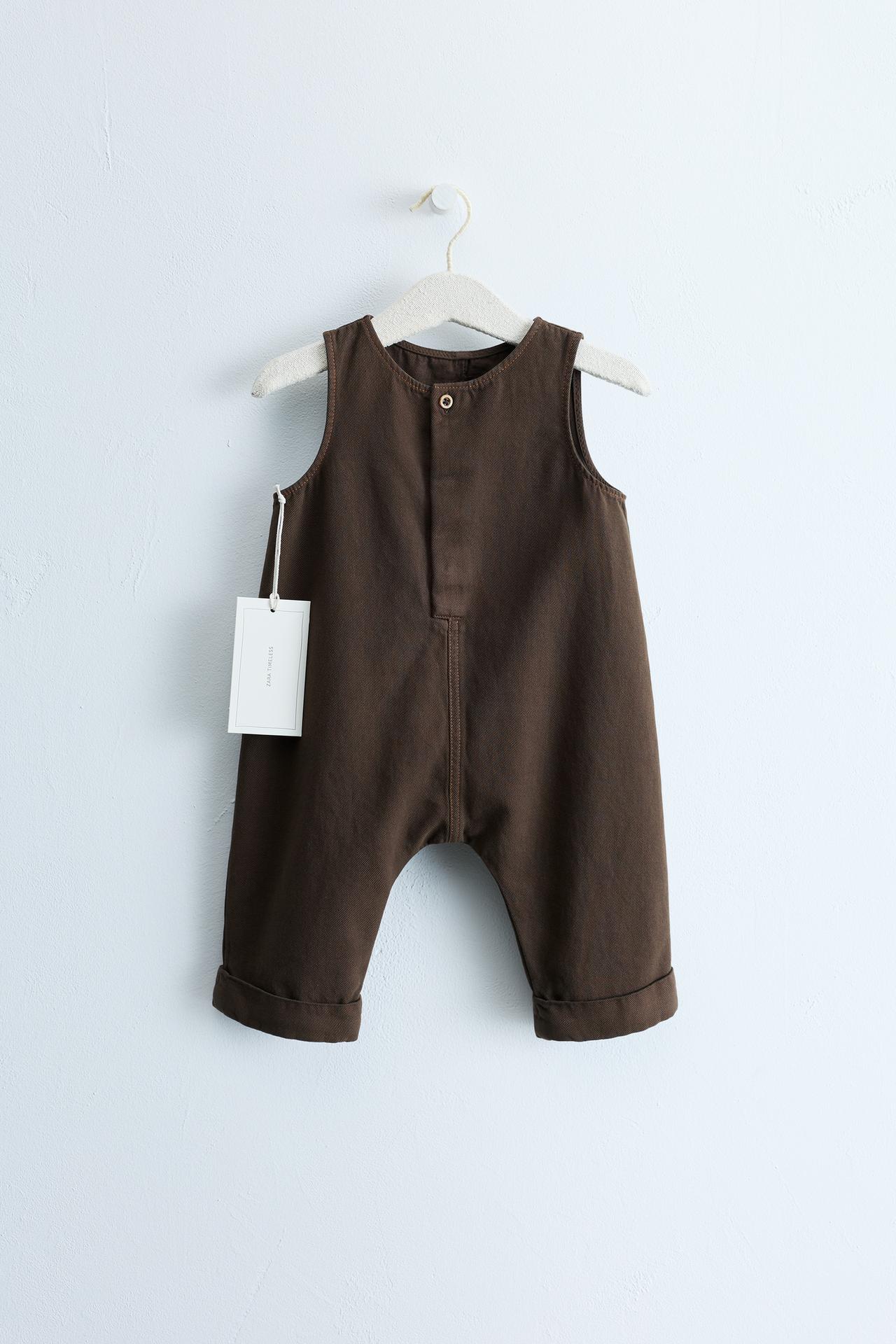 ZARA TIMELESS - SOLID SERGED OVERALLS — Dark brown