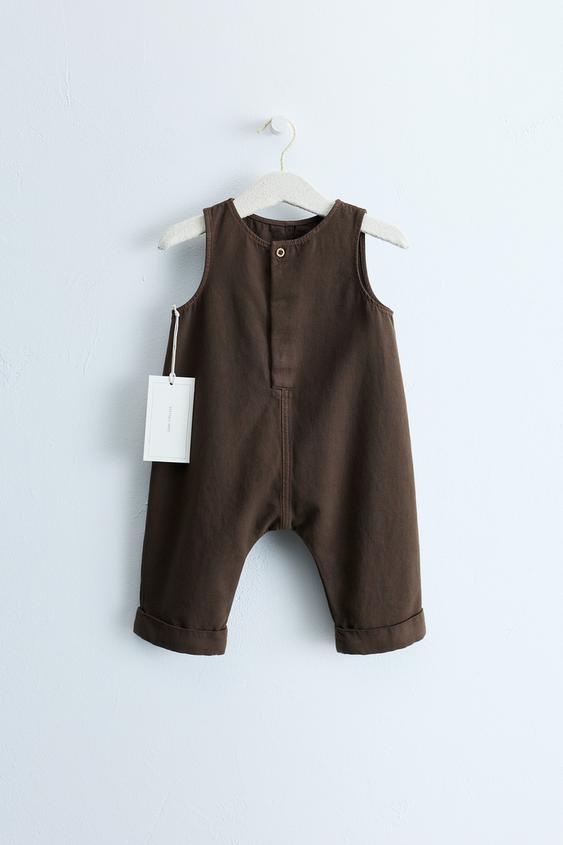 ZARA TIMELESS - SALOPETTE UNIE EN SERGÉ - Marron foncé de Zara - Image 0