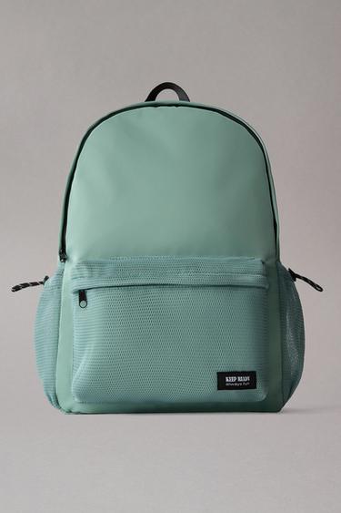 SAC À DOS ÉCOLE EN RÉSILLE - Vert de Zara