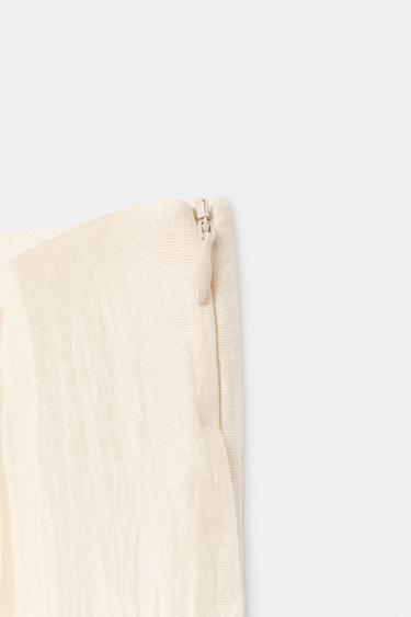 PANTALON LARGE À PLIS - Écru de Zara - Image 6