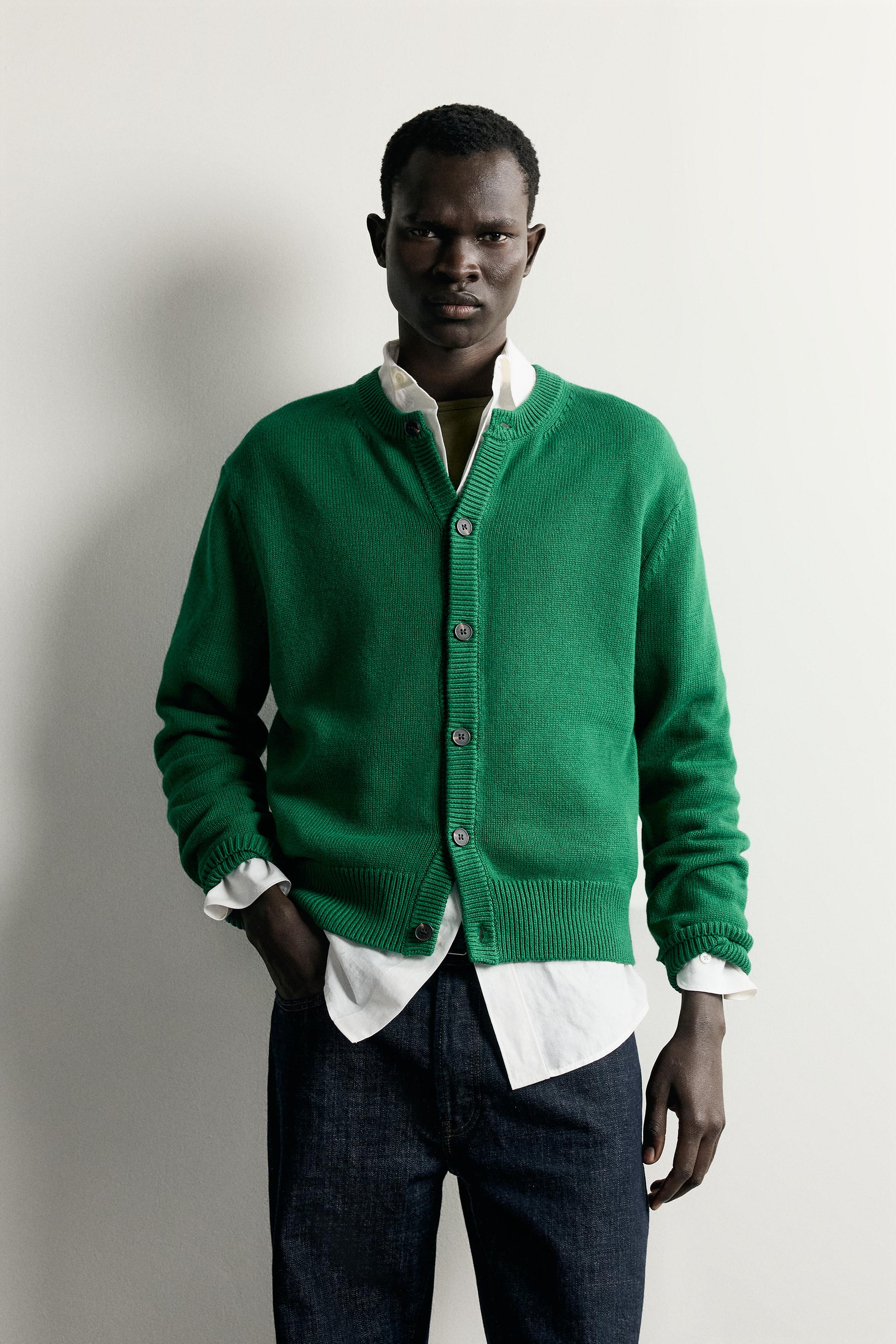COTTON-BLEND RELAXED FIT CARDIGAN