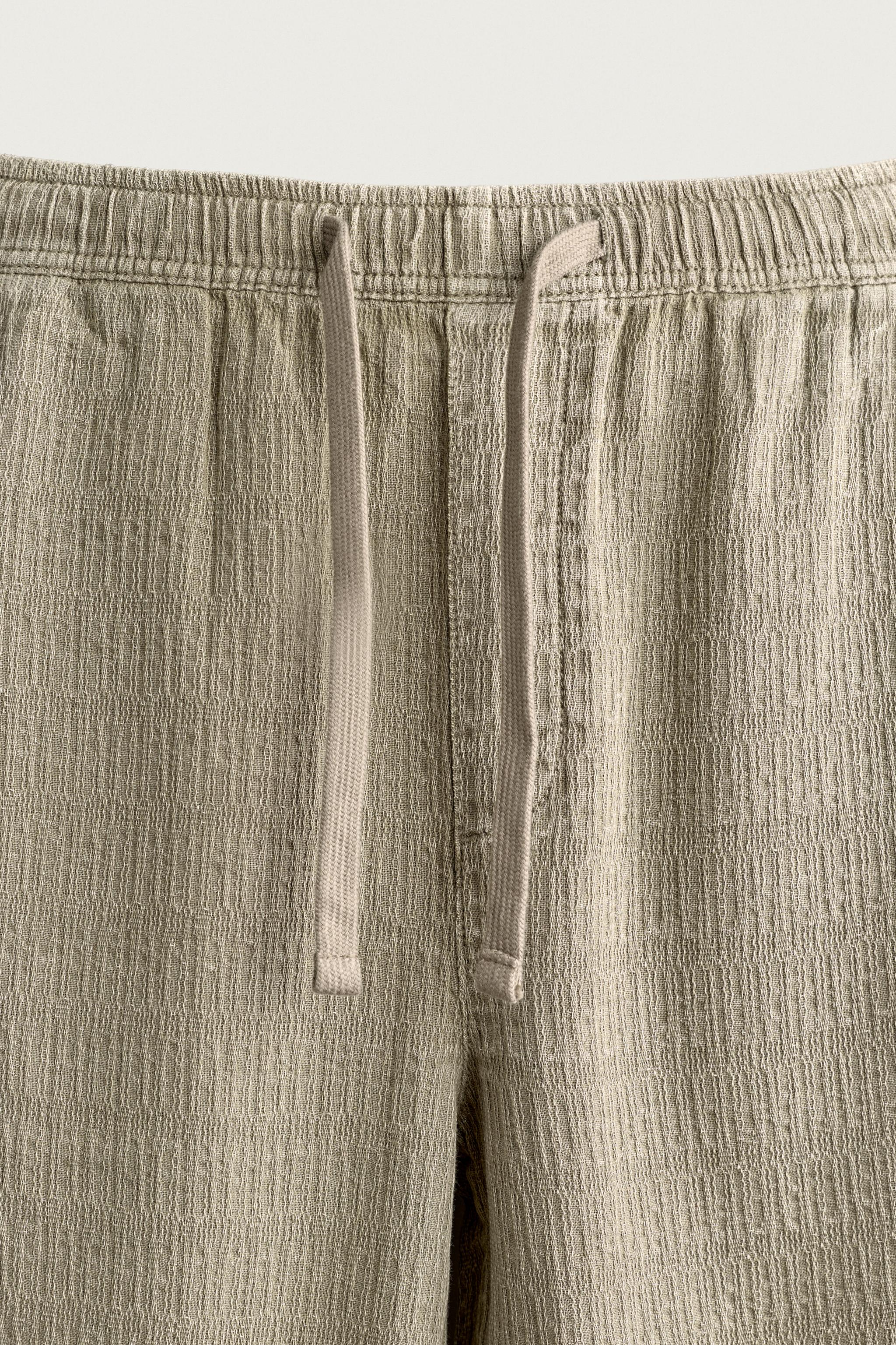 Мужские брюки Zara WASHED JACQUARD RELAXED FIT PANTS — фото 7