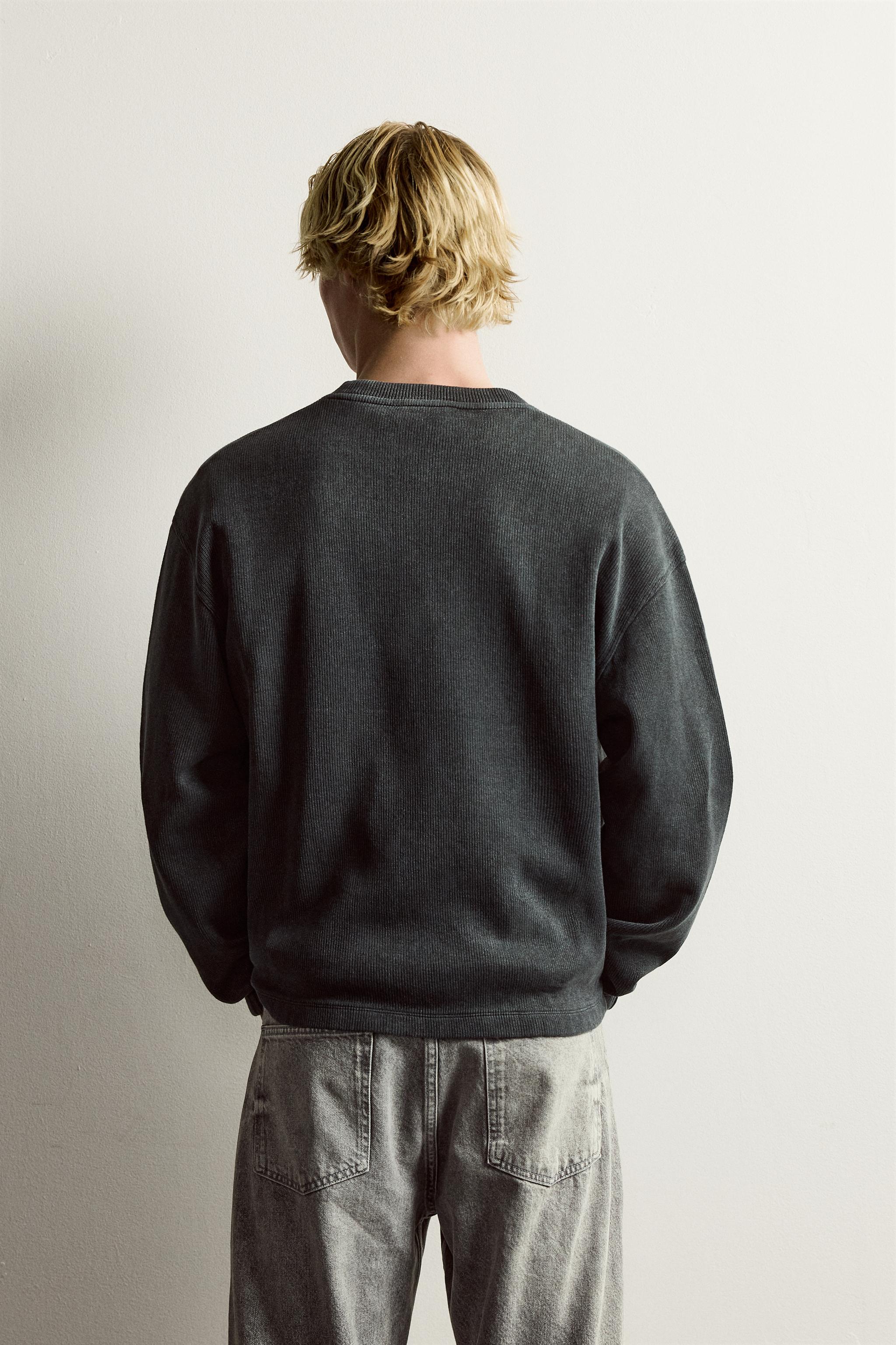 RELAXED FIT RIBBED SWEATSHIRT