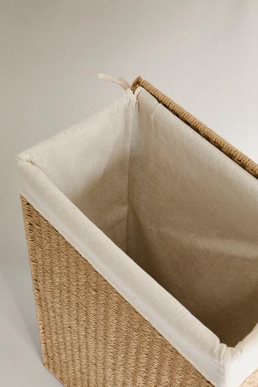 PANIER À LINGE AVEC TISSU INTÉRIEUR - Beige clair de Zara - Image 5