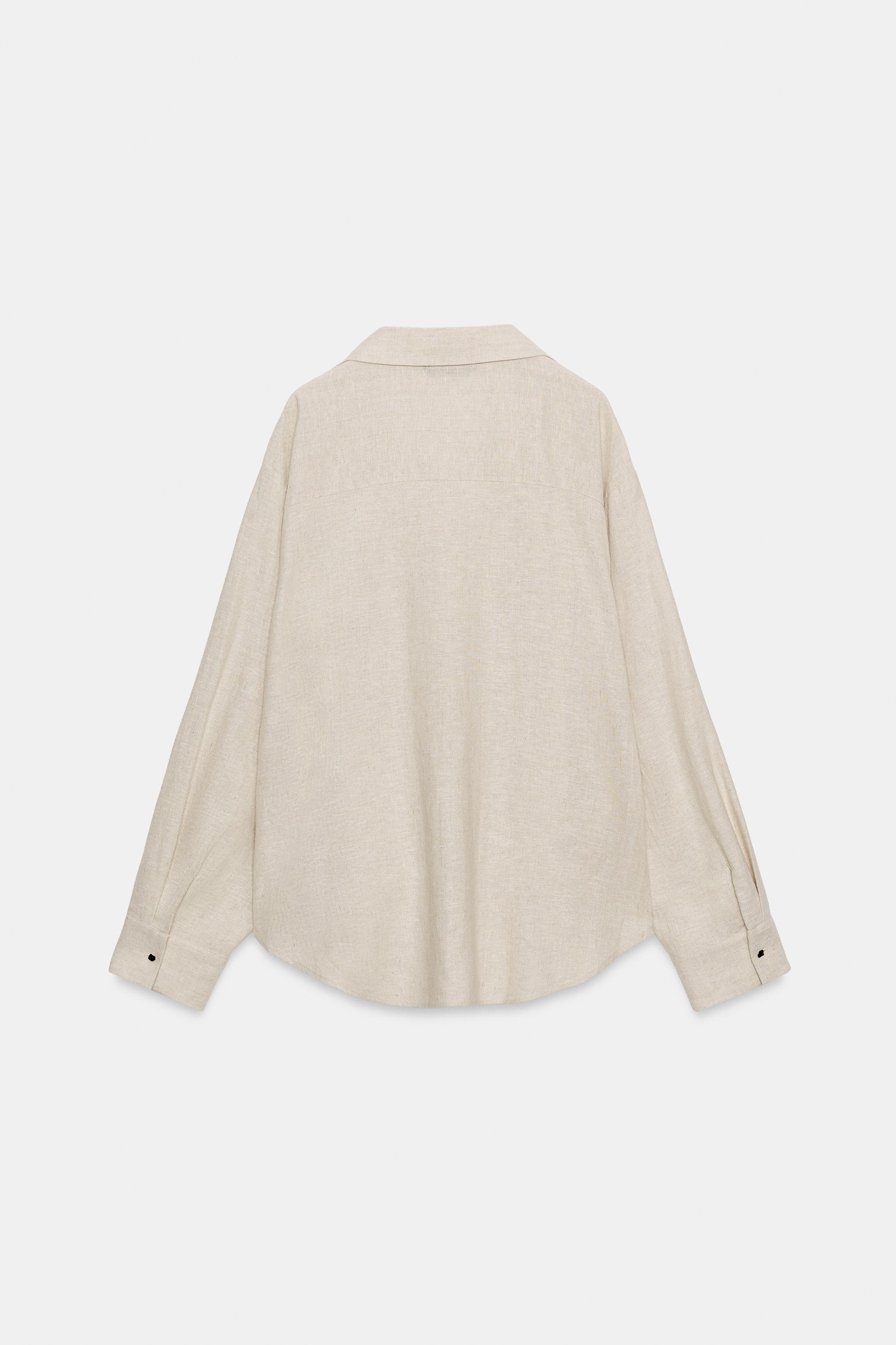 CHEMISE EN LIN À BASE BOUFFANTE