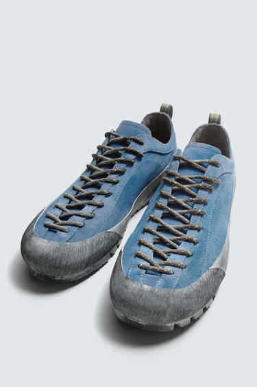 BASKETS EN CUIR SEMELLE VIBRAM® AARON LEVINE X ZARA - Bleu de Zara - Image 4