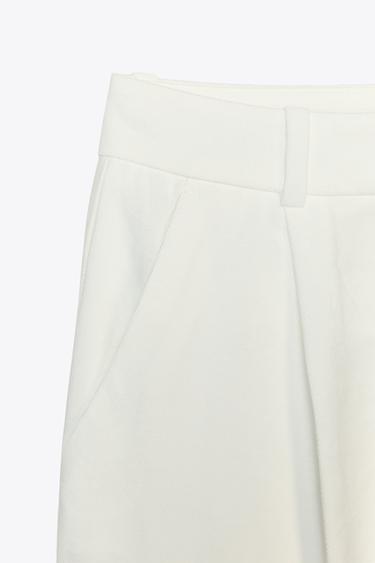 WIDE-LEG TROUSERS WITH DARTS - Ecru by Zara - Image 7
