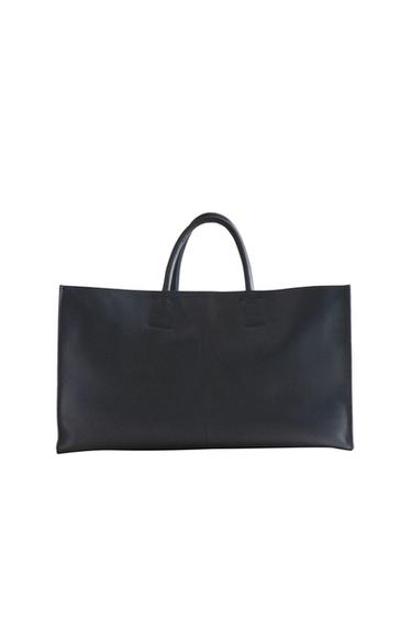 BOLSO TOTE PIEL - Azul Marino de Zara