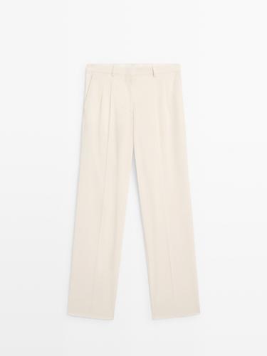 Zara Trousers with double darts - LIMITED - Oyster-white