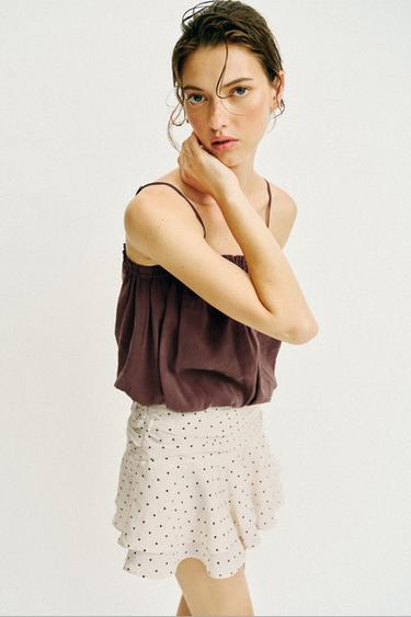 TOP À BRETELLES BOULE - Marron de Zara - Image 3