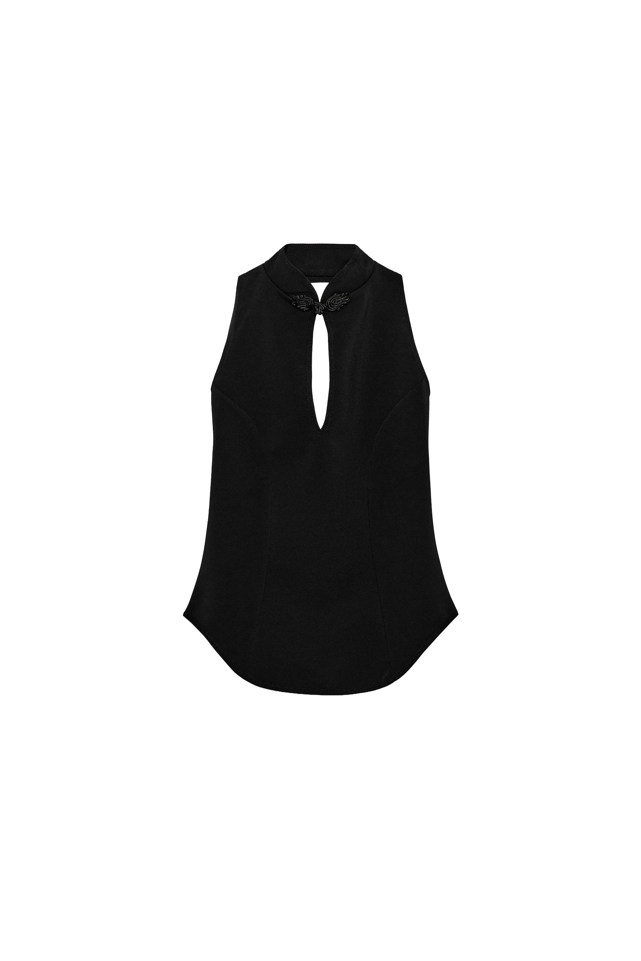 HALTER NECK FROG FASTENING TOP