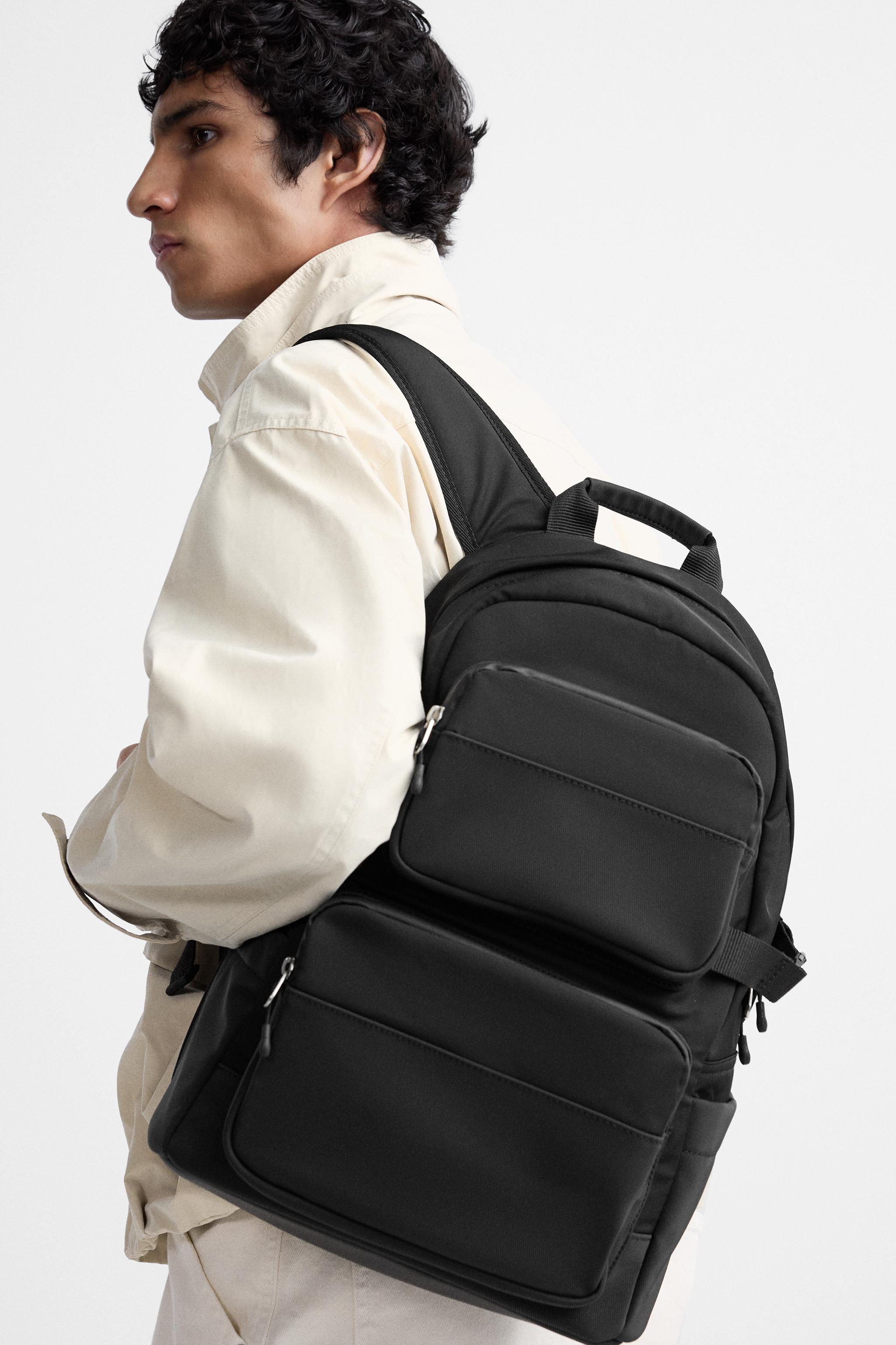 Leather backpack zara best sale