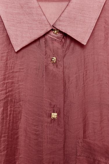 CHEMISE FLUIDE OVERSIZE SEMI-TRANSPARENTE - MARSALA de Zara - Image 8