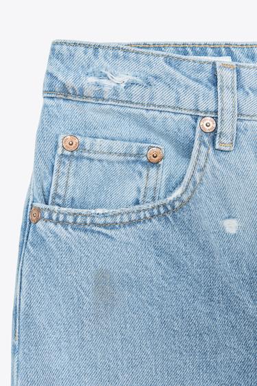 TRF RIPPED BAGGY MID-WAIST JEANS - Light blue by Zara - Image 8