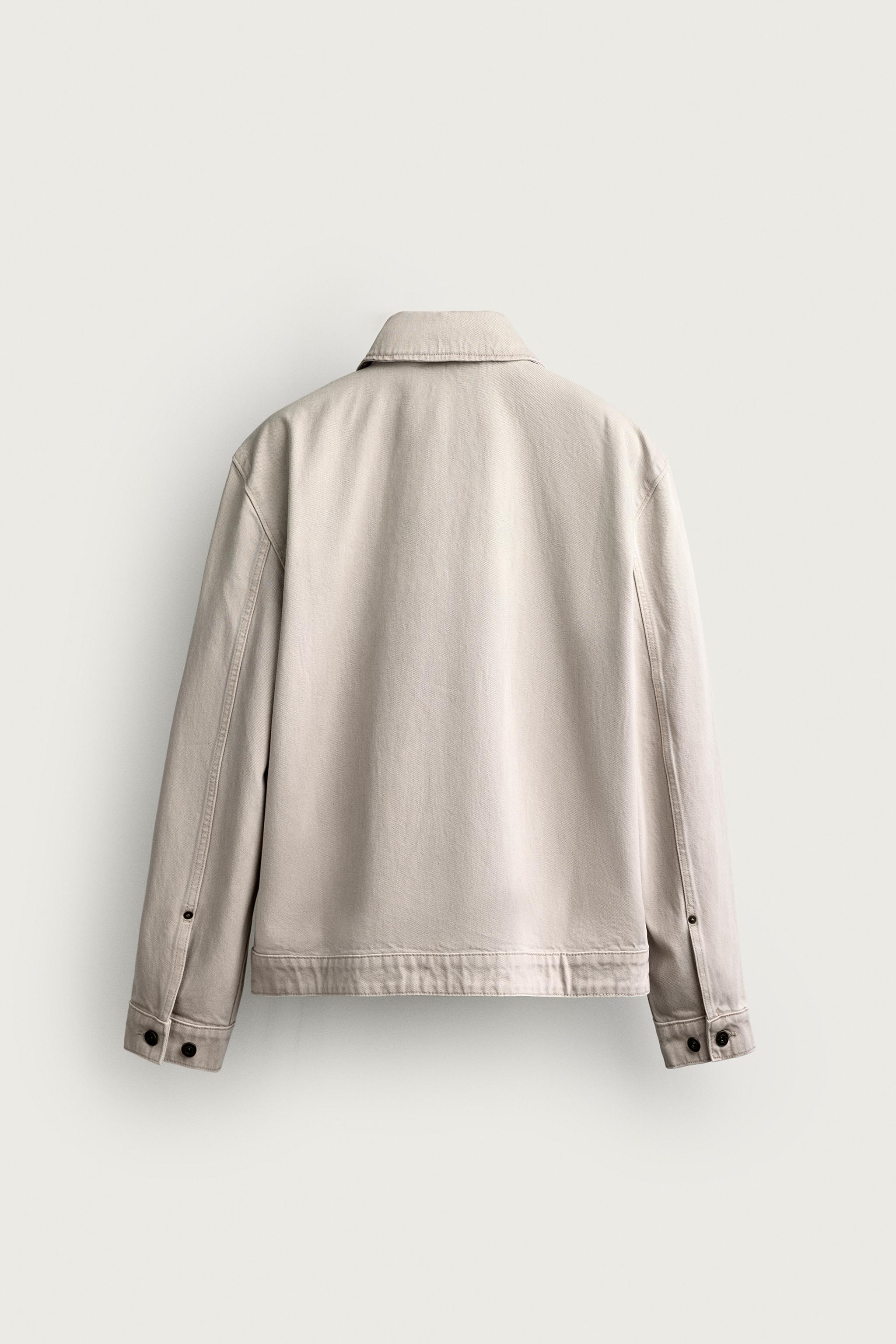 Zara FERMUARLI REGULAR FIT DENIM CEKET görsel 8