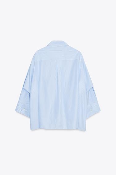 STRIPED SHIRT ZW COLLECTION - Blue/White by Zara - Image 6