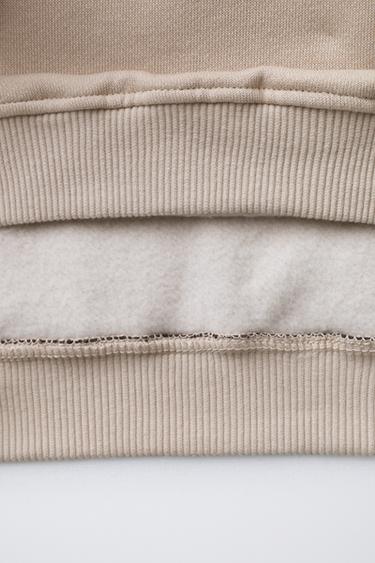 COLOUR BLOCK SLOGAN HOODIE - Sand by Zara - Image 3