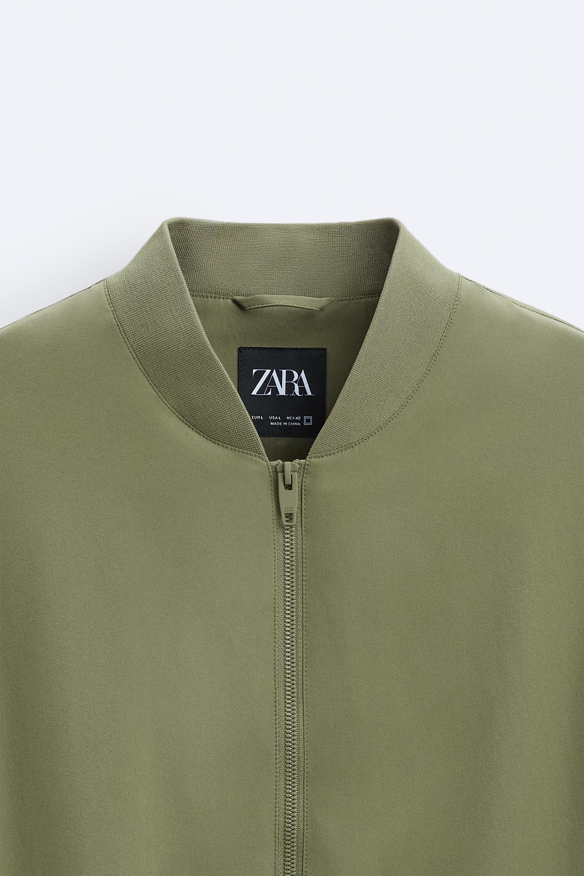 Zara green 2025 bomber jacket