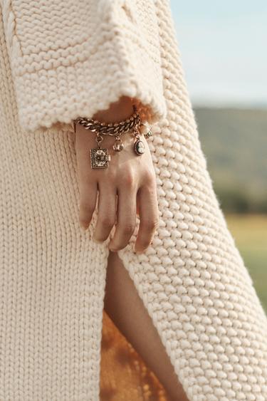 LIMITED EDITION LACE-UP KNIT PONCHO - Ecru by Zara - Image 4