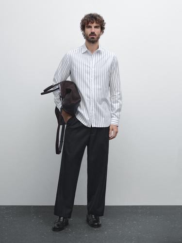 Zara Slim fit 100% cotton shirt - White - Image 0
