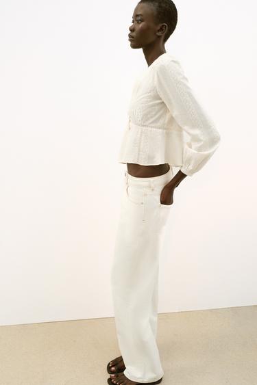 BLOUSE ROMANTIQUE BRODERIES - Écru de Zara - Image 3