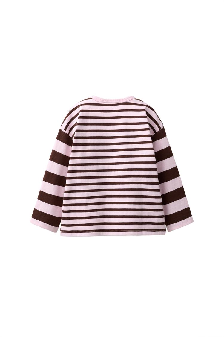 Camiseta con bordado de corazón a rayas 2
