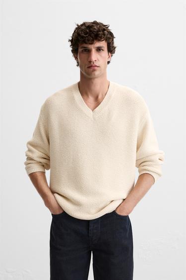 CAMISOLA DE MALHA COM TEXTURA - Cru da Zara