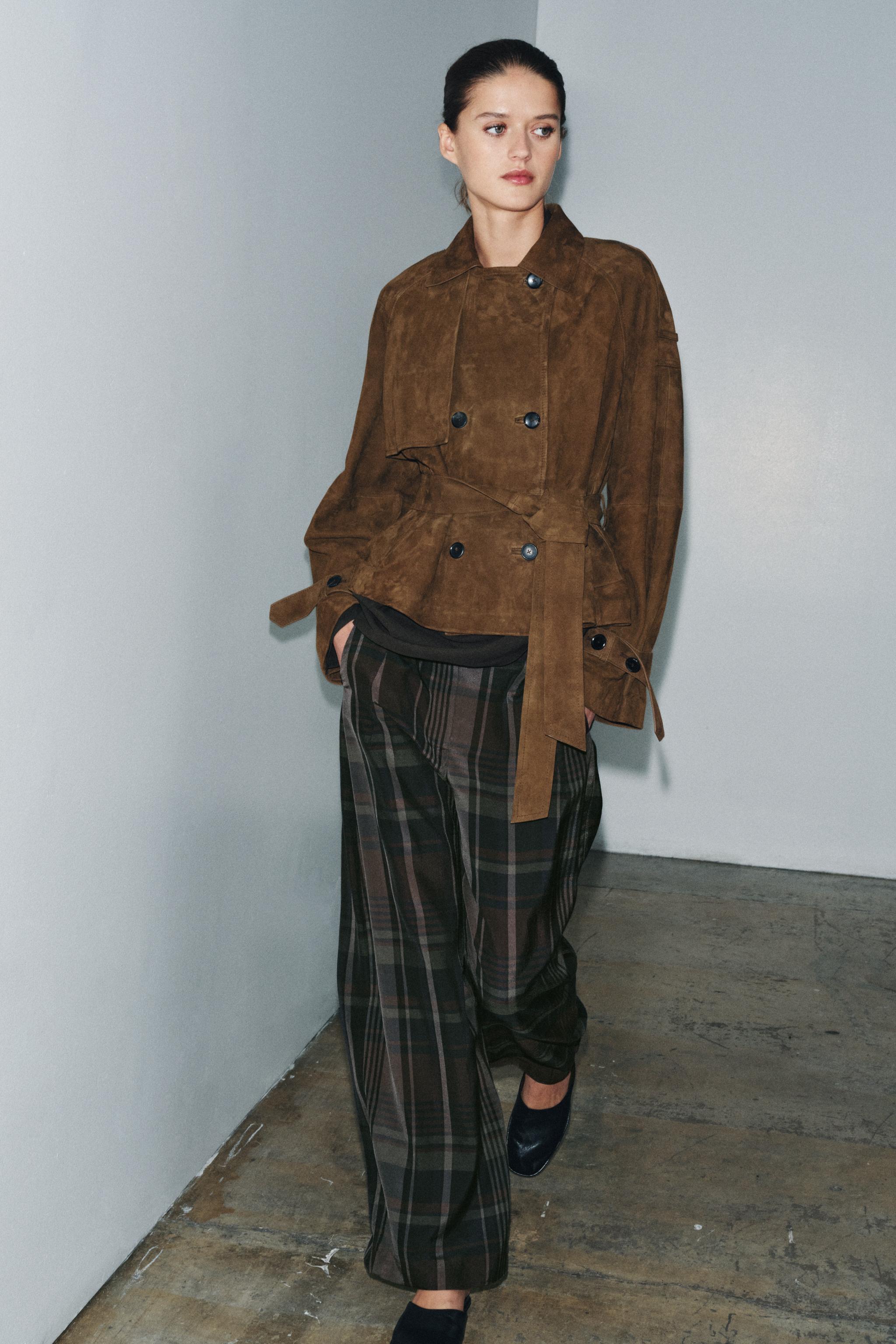 ★ZARA★コート ZW COLLECTION LIMITED EDITION スエードレザー100%コート - ダーク