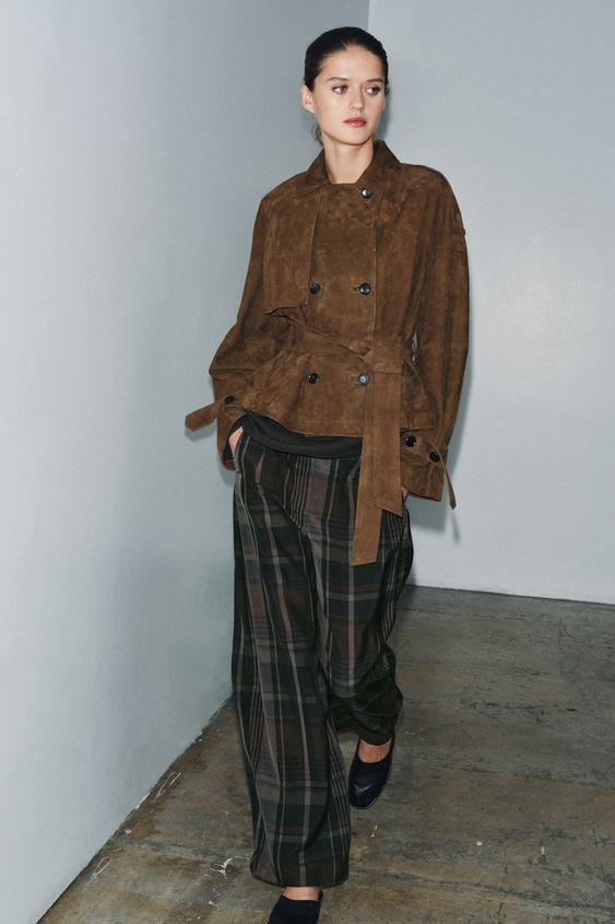 SHORT SUEDE TRENCH COAT ZW COLLECTION LIMITED EDITION