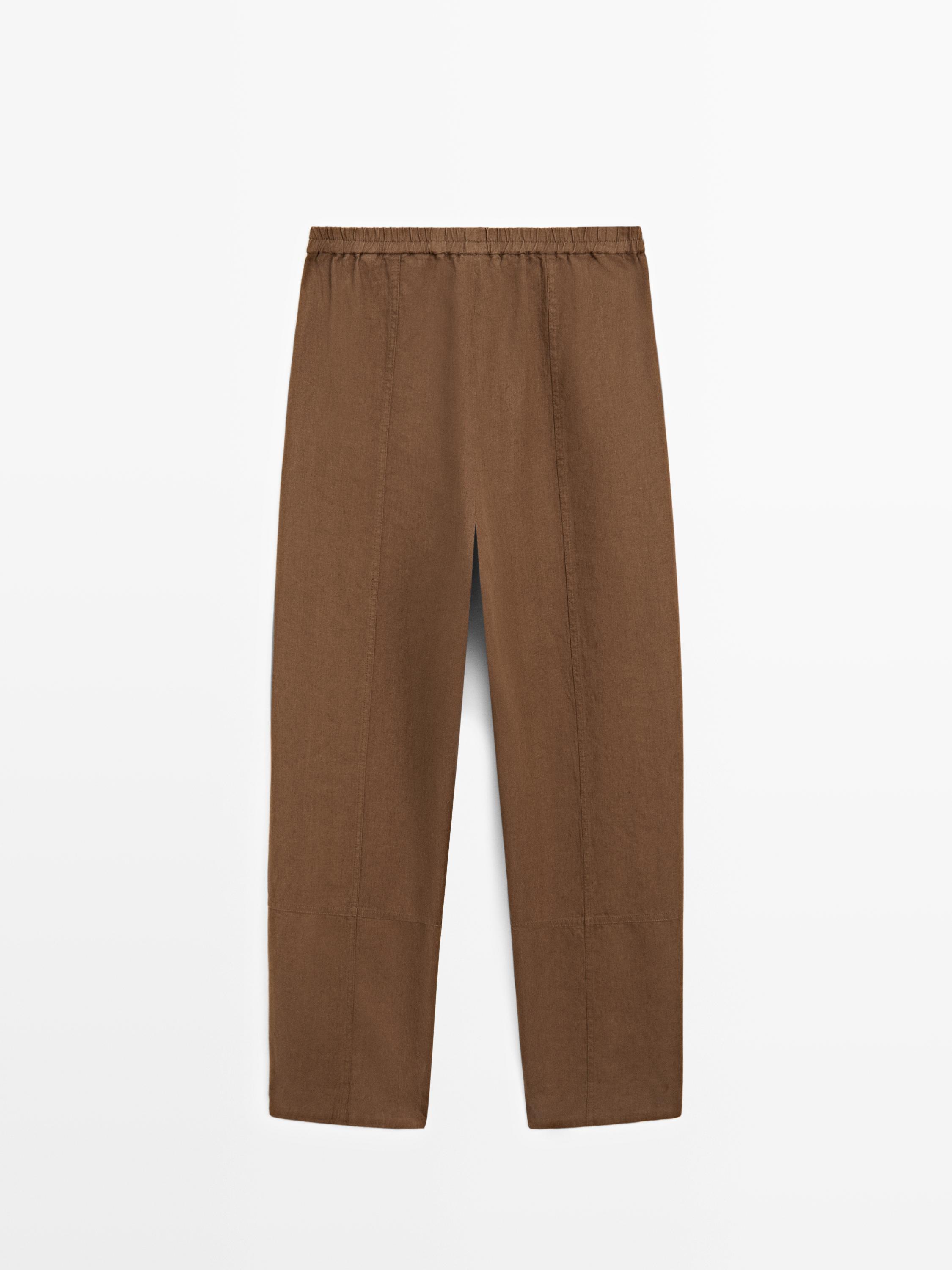 Pantalon lin taille élastique