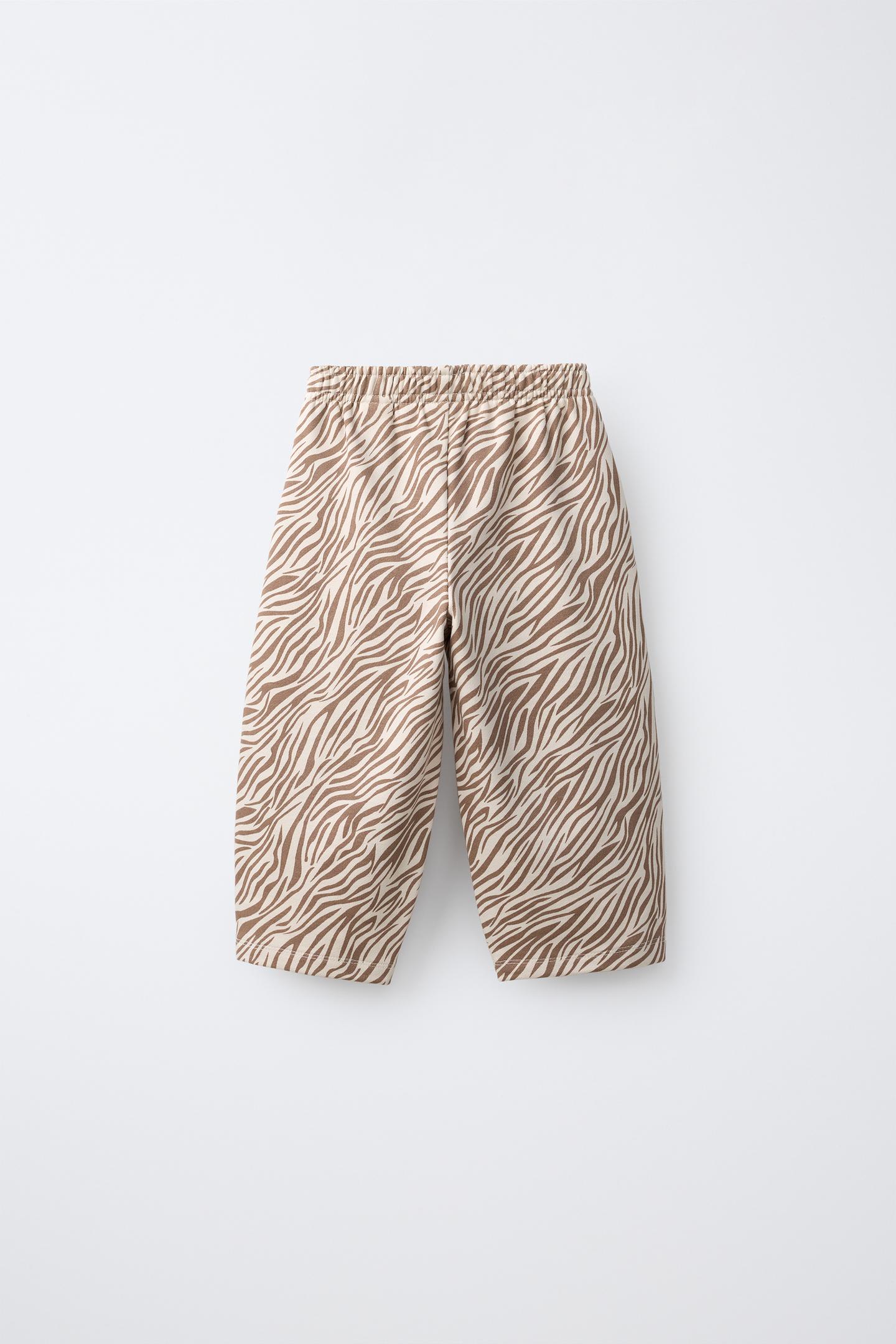 Детские брюки Zara Animal Print Balloon, цвет: Бежевый коричневый — фото 2