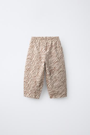 ANIMAL PRINT BALLOON PANTS — Beige-brown 2