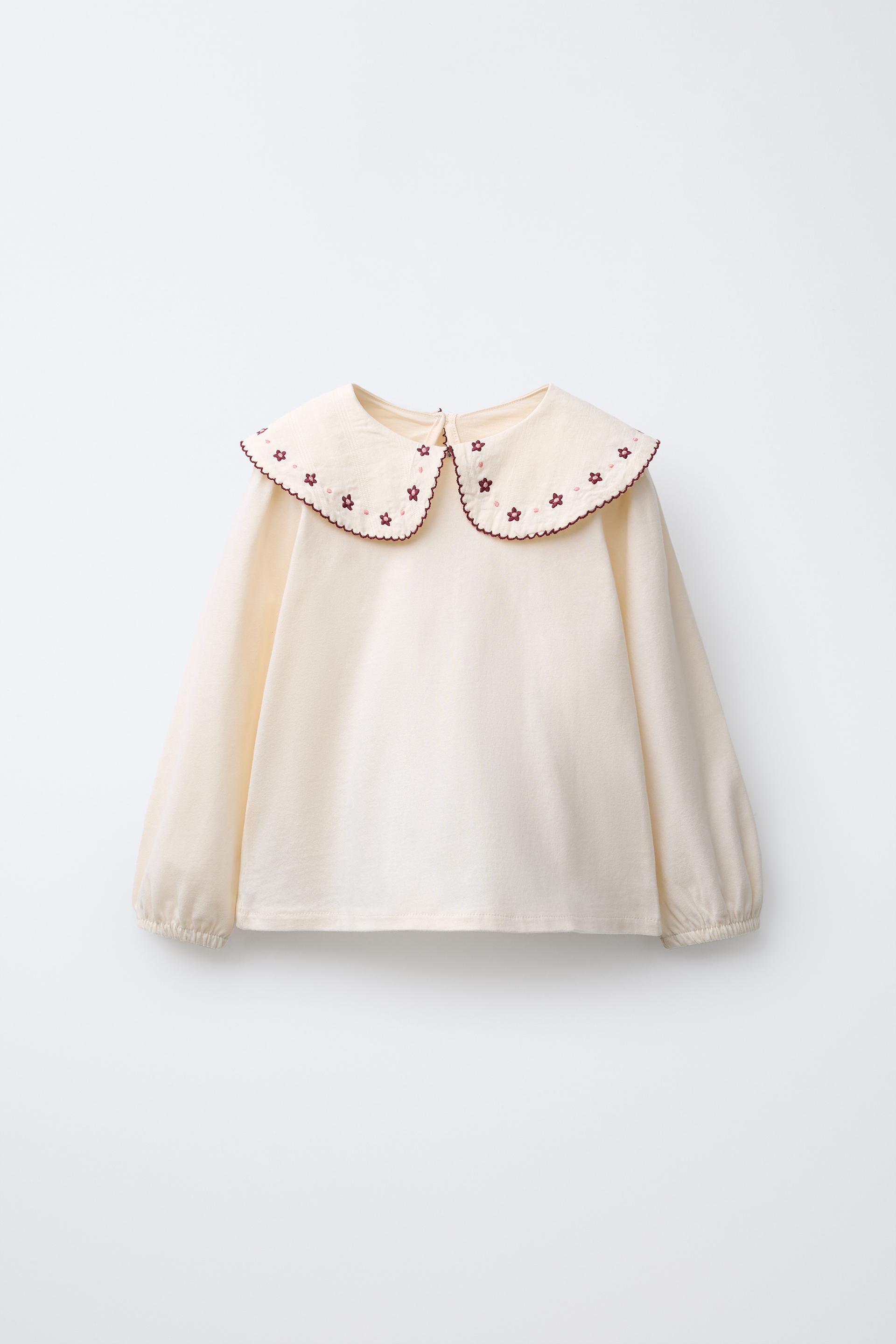 Embroidered Peter Pan Collar T-Shirt