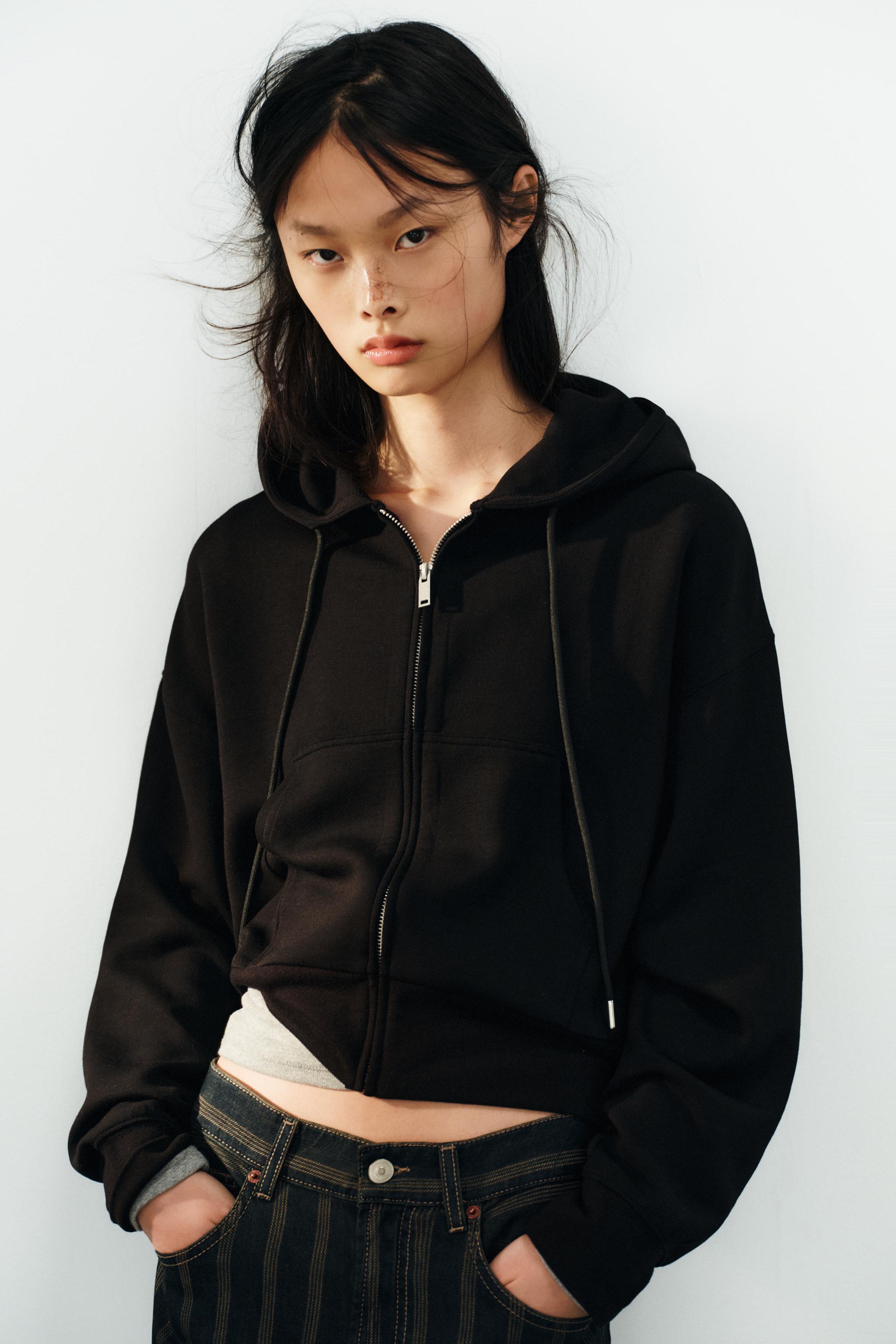 Zara İNTERLOK KAPÜŞONLU SWEATSHIRT görsel 2