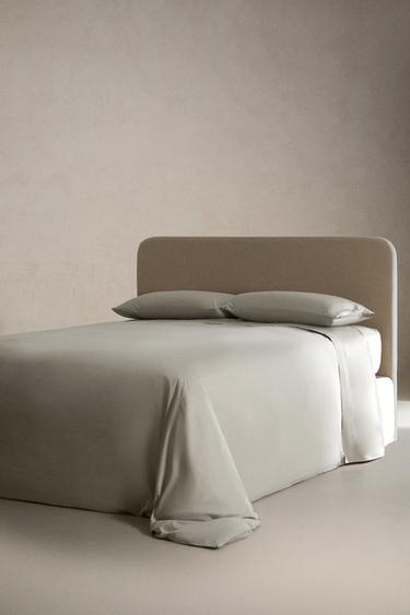 SATEEN DUVET COVER (300 THREAD COUNT) - Grey / Blue by Zara - Image 5