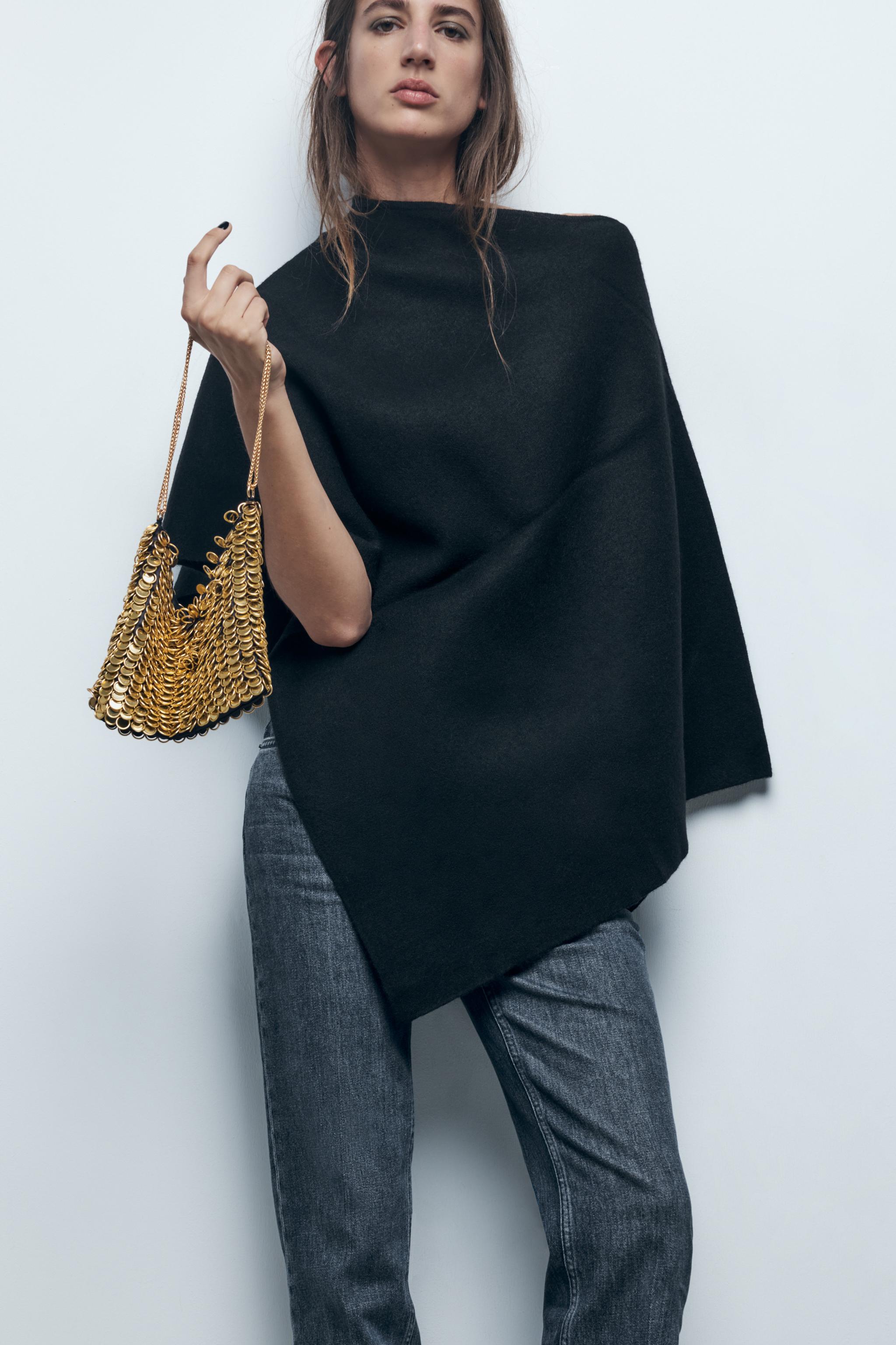 Black beaded bag online zara