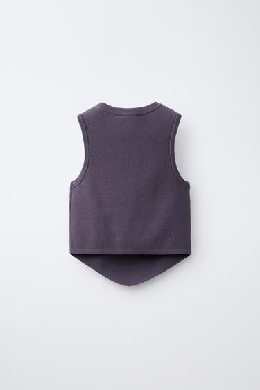 TOP EN MAILLE AVEC MIROIRS - Aubergine de Zara - Image 1