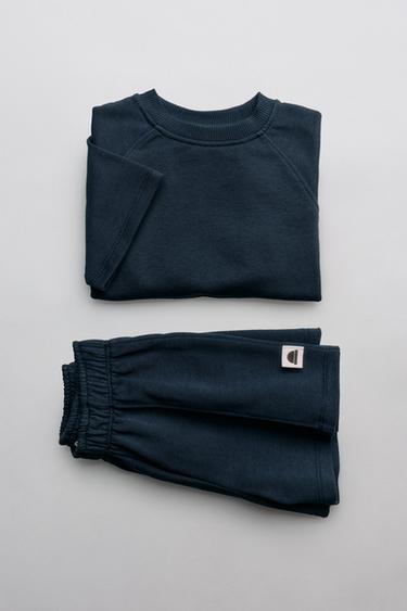 Zara JOGGING SET WITH LABEL - Blue