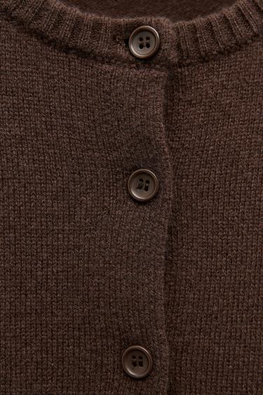 GILET BASIQUE 100 % LAINE - Marron de Zara - Image 7