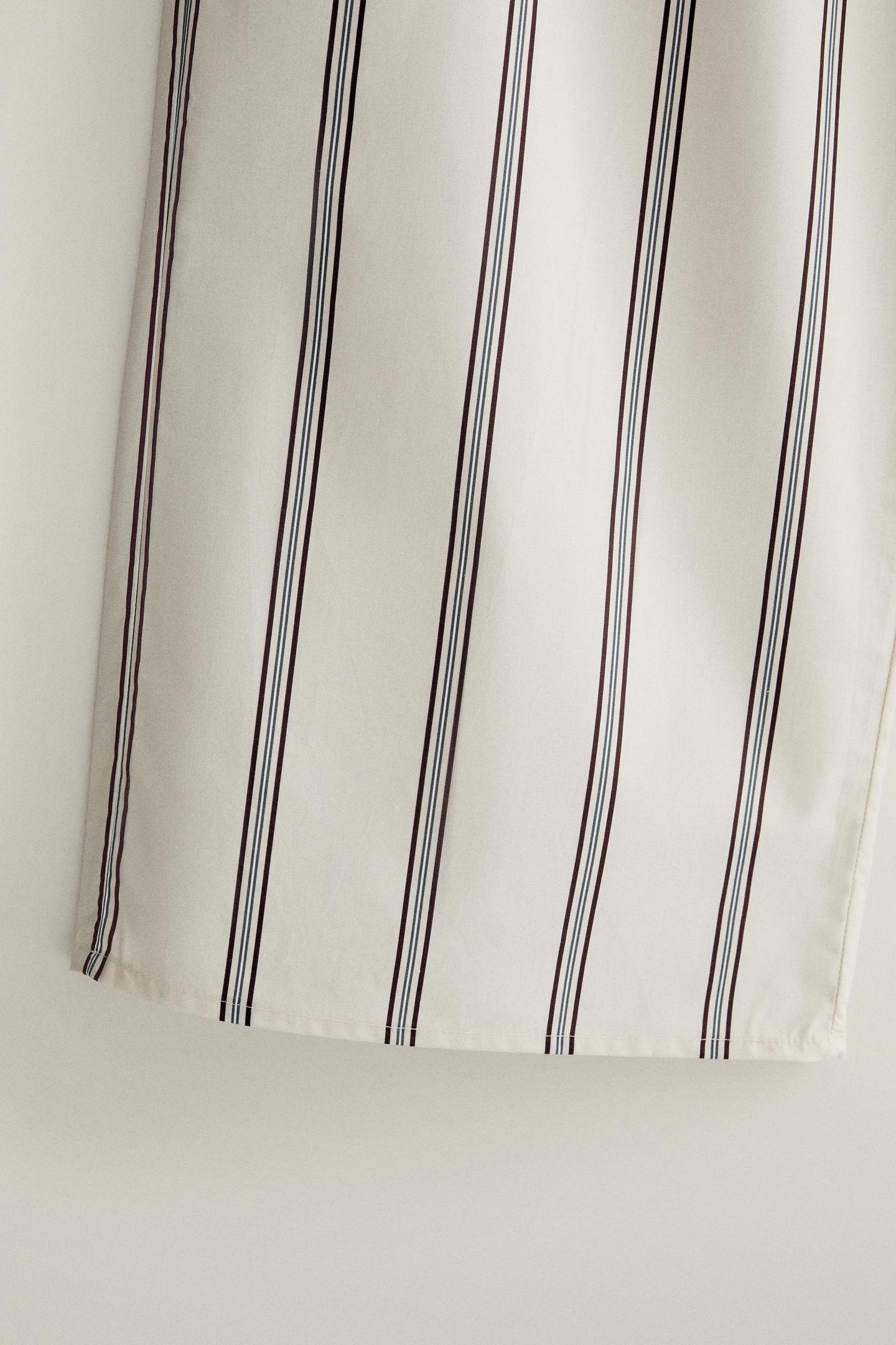 Женские брюки Zara Striped Cotton Trousers, цвет: Экрю — фото 3