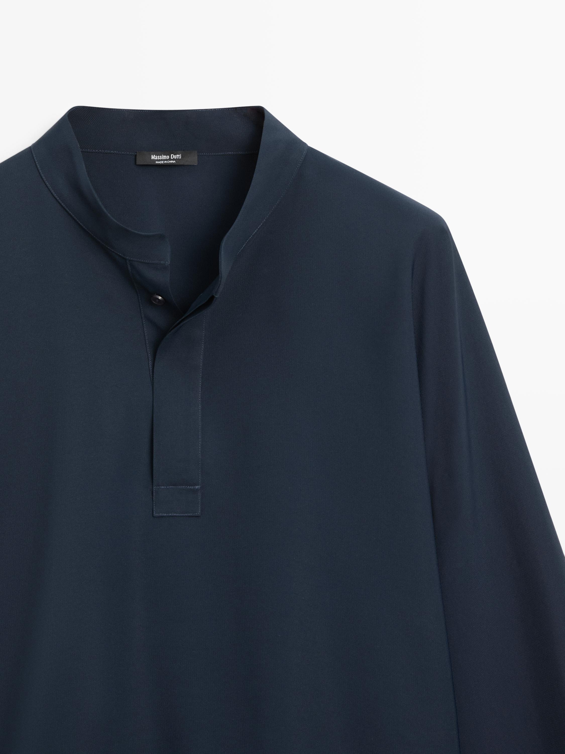 Flowing stand collar blouse